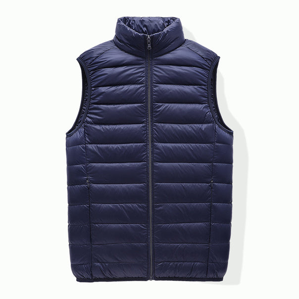 Men's compact padded insulation vest with packing function and stand-up collar Mune Fashion