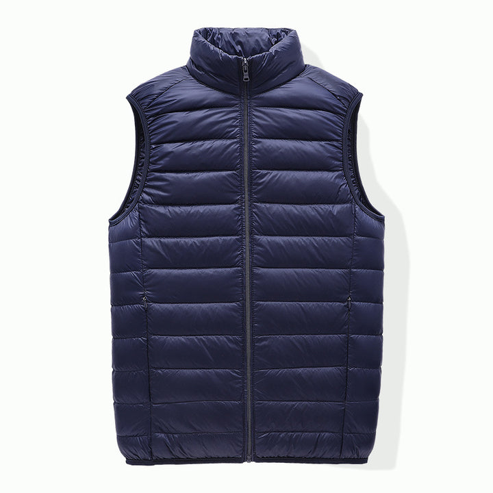 Men's compact padded insulation vest with packing function and stand-up collar Mune Fashion