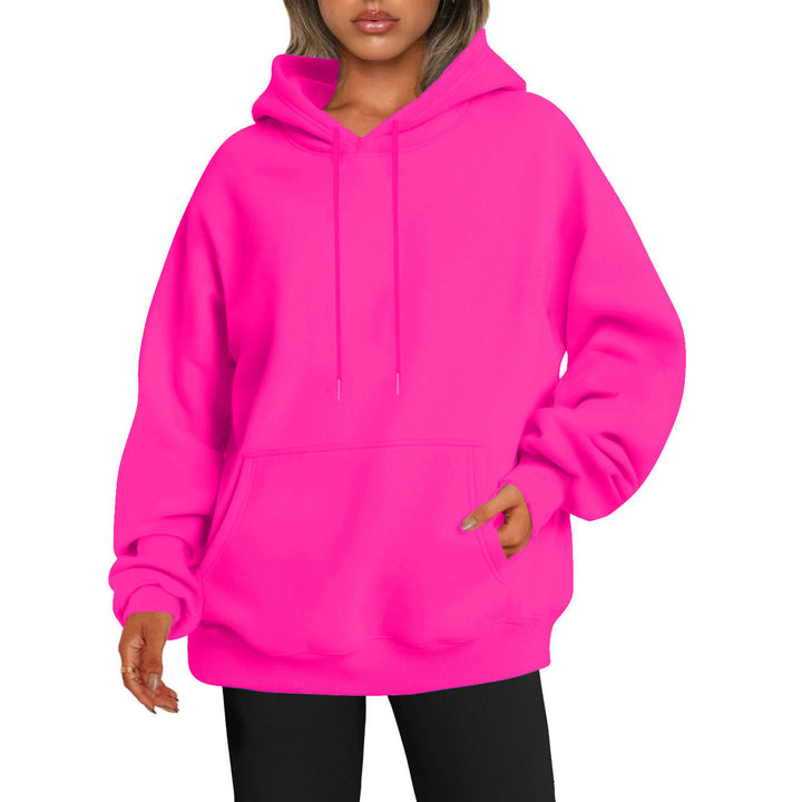 Women's oversized hoodie with extended back, fleecy interior, and kangaroo pocket Mune Fashion