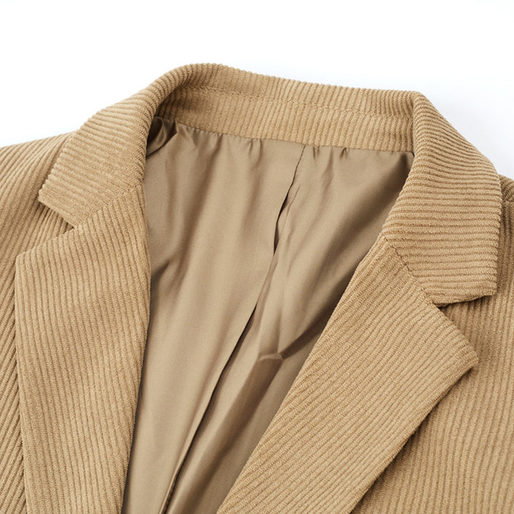Men's Corduroy Blazer Slim Fit with Notched Lapel and Patch Pockets Mune Fashion