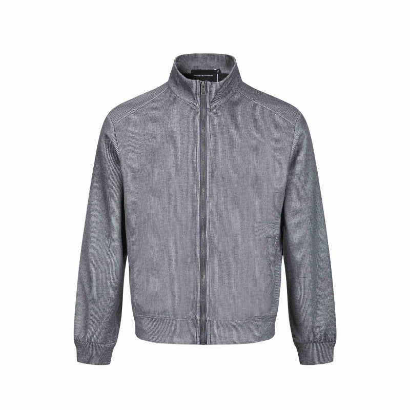 Men's Lightweight Cotton Sweat Zip with High Stand-up Collar and Ribbed Cuffs Mune Fashion