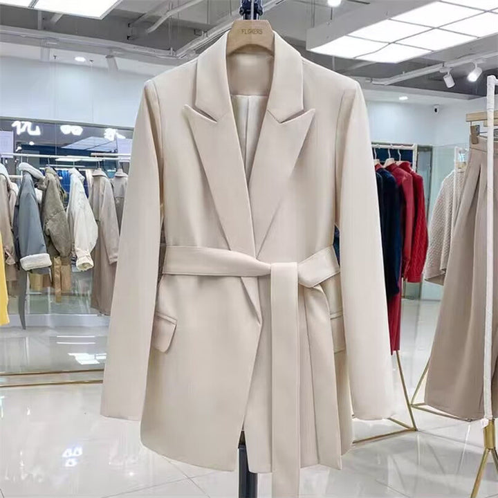 Women Elegant Wrap Blazer with Belt Mune Fashion