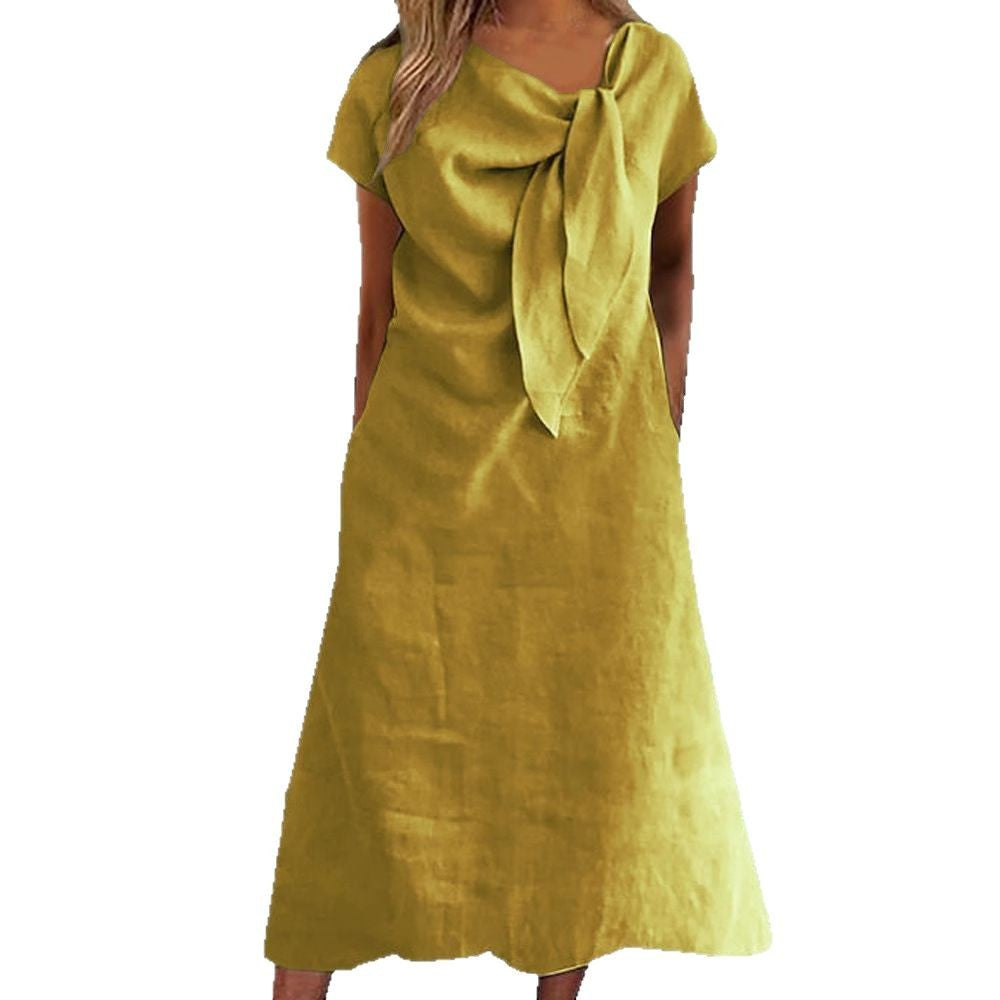 Ladies max dress with chic bow design Mune Fashion