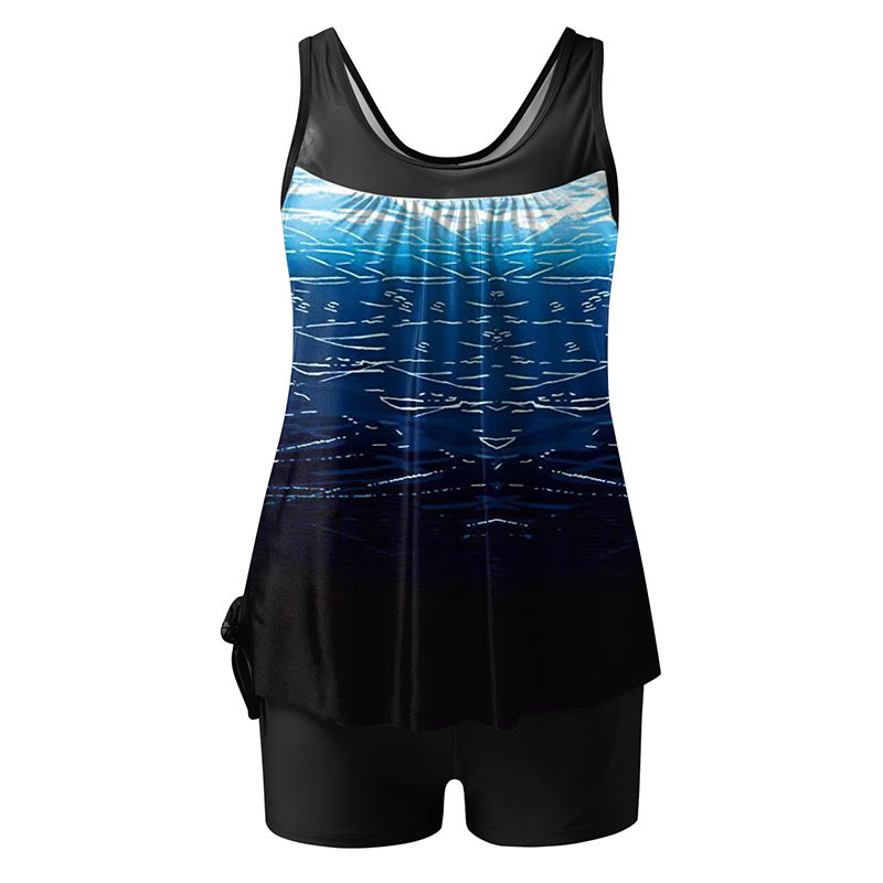 Damen Tankini-Set mit figurschmeichelndem Schnitt und stilvollem Wassermuster Echo Archiv