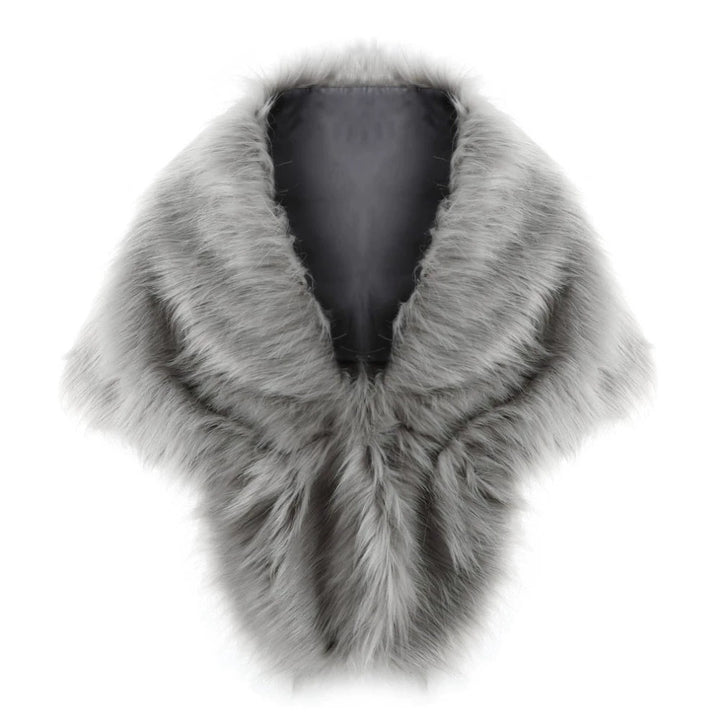 Women's elegant faux fur shoulder stole in capelet cut Mune Fashion