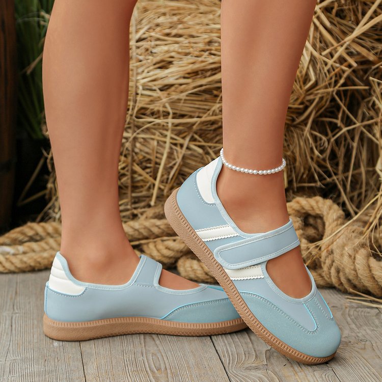 Damen Mary-Jane-Sneaker mit Klettverschluss und gepolstertem Komfortfußbett Mune Fashion