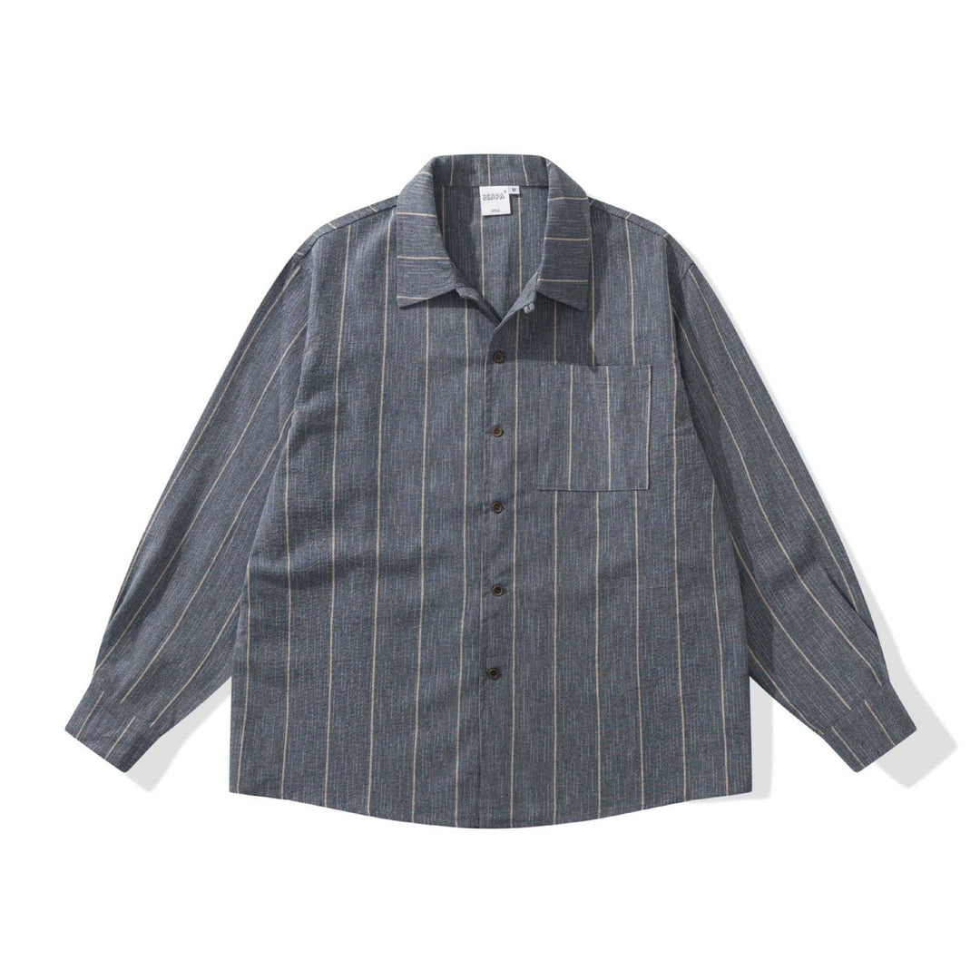 Men's lightweight overshirt in relaxed fit with fine striped texture Mune Fashion