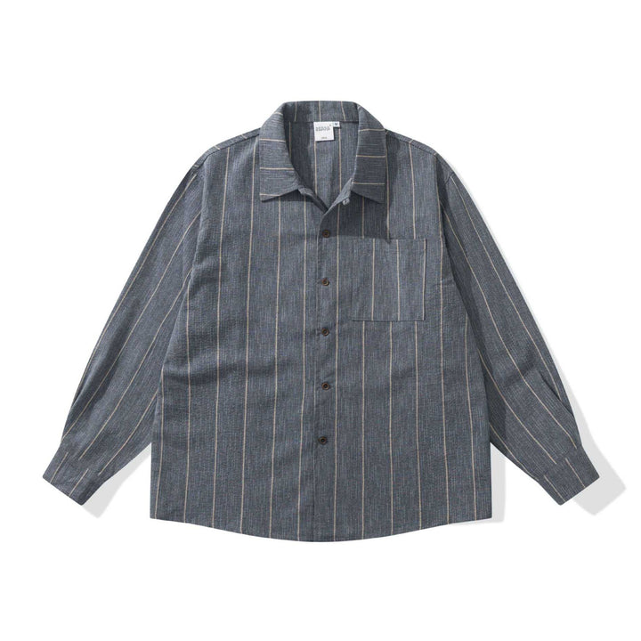 Men's lightweight overshirt in relaxed fit with fine striped texture Mune Fashion