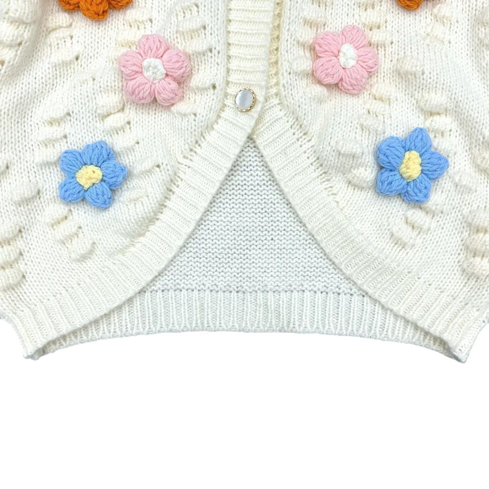 Women's Playful Sweater with Floral Applications