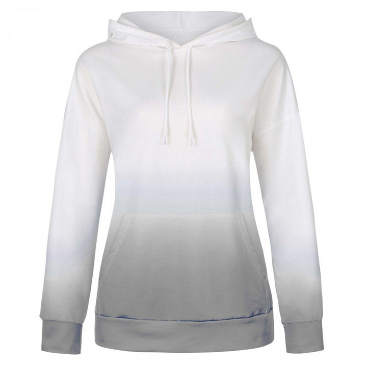 Women Oversized Hoodie with Dip-Dye Gradient and Kangaroo Pocket Mune Fashion