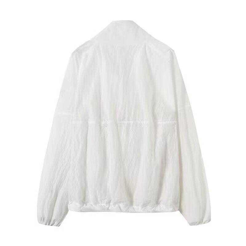 Women's Lightweight Windbreaker with Stand-up Collar, Raglan Sleeves, and Elastic Hem Mune Fashion