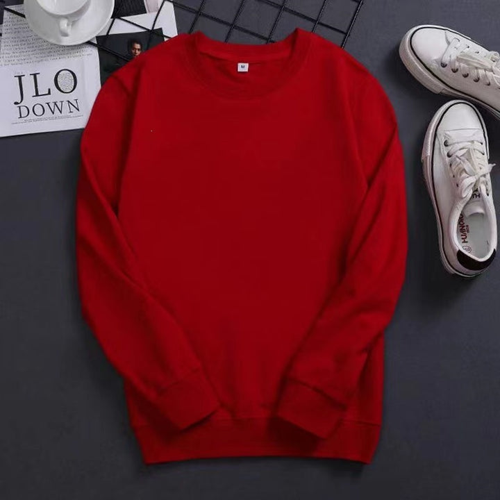 Men's Fine Crew Neck Sweatshirt made of Cotton Blend with Ribbed Cuffs Mune Fashion