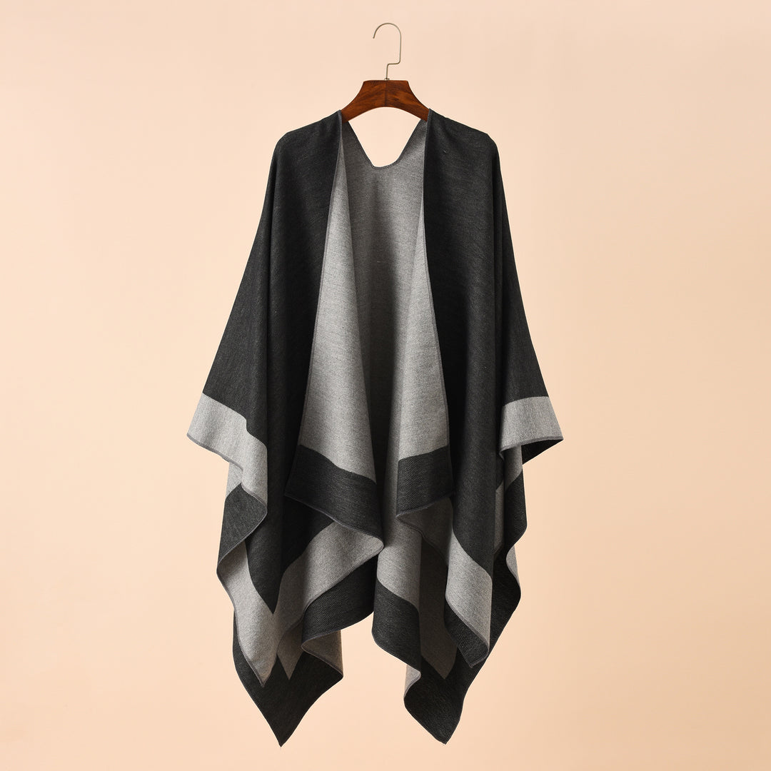Women's Reversible Poncho made of fine Cashmere Blend Mune Fashion