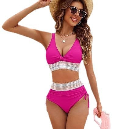 Ladies High-Cut Bikini with Romantic Lace Detail Mune Fashion