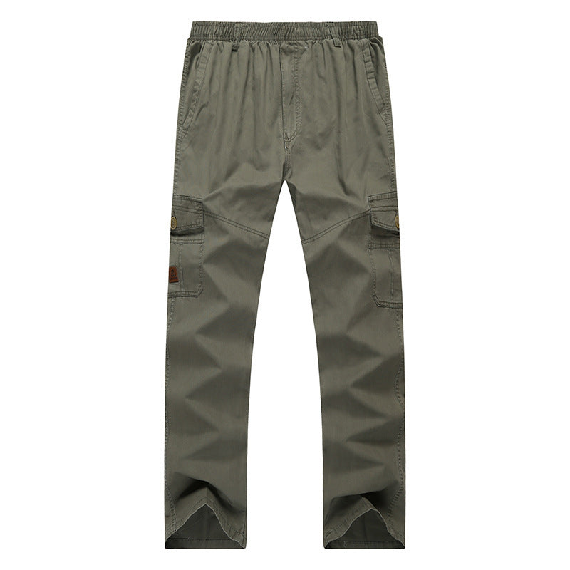 Men's cargo pants with elastic waistband, straight leg and multiple pockets Mune Fashion
