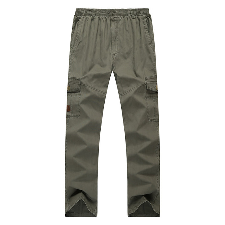 Men's cargo pants with elastic waistband, straight leg and multiple pockets Mune Fashion