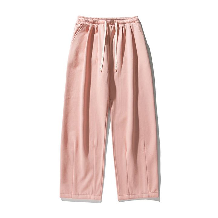 Unisex Wide Relaxed Pants with Crease, Elastic Comfort Waistband and Drawstring Mune Fashion