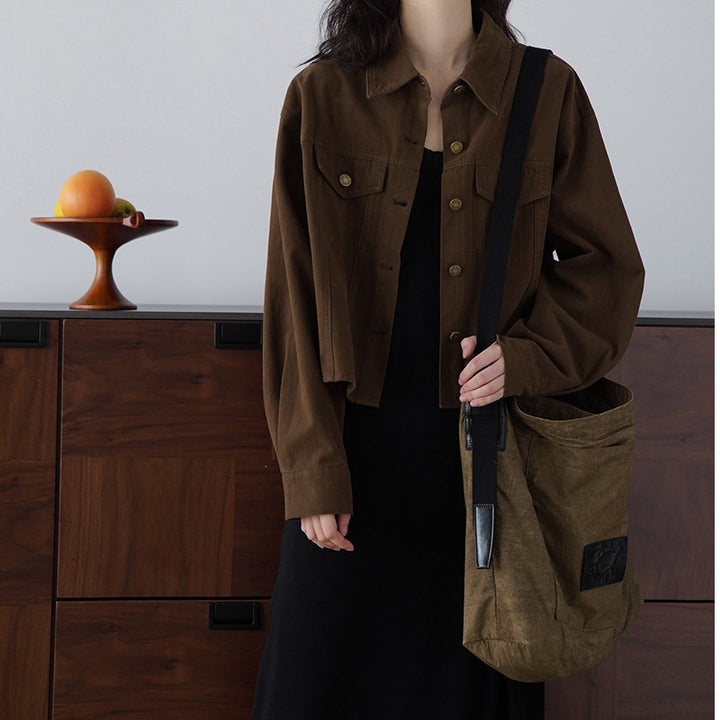 Women's Fashionable Oversized Jacket with Buttons and Practical Pockets Mune Fashion