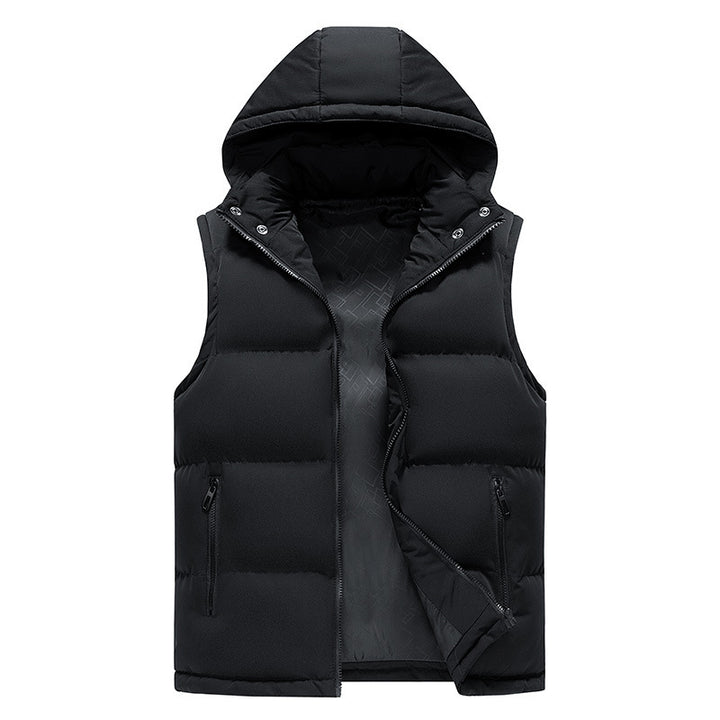 Men Padded Quilted Vest with Hoodie Mune Fashion