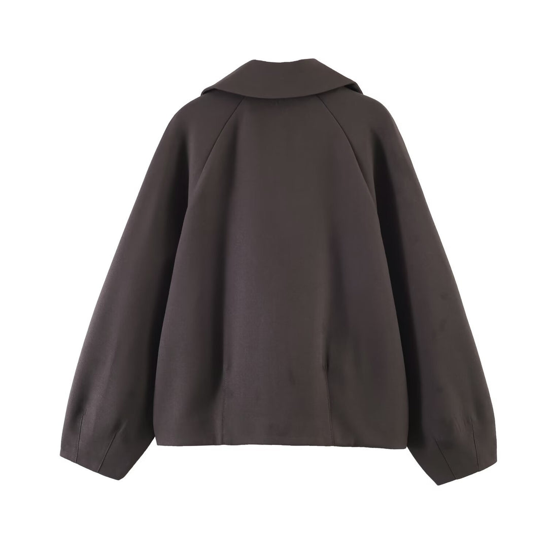 Ladies Cropped Boxy Blazer with Wide Balloon Sleeve Mune Fashion