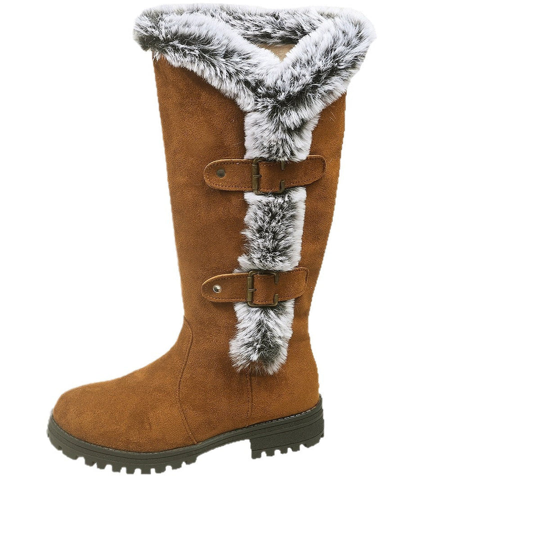 Women's Winter Boots with Cozy Faux Fur Collar and Slip-Resistant Sole Mune
