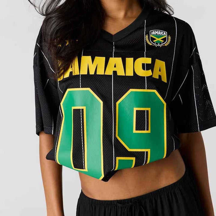 Ladies oversized sport jersey in football style with mesh fabric Mune Fashion