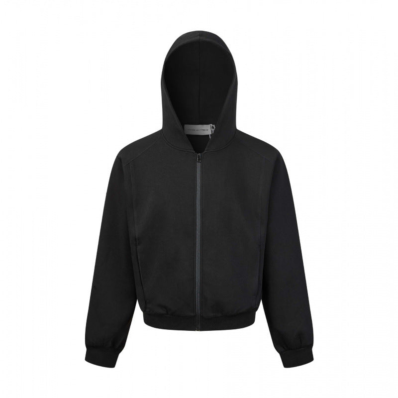 Unisex Short cut hooded zip jacket made of heavy French terry with elastic hem and raglan sleeves Mune Fashion