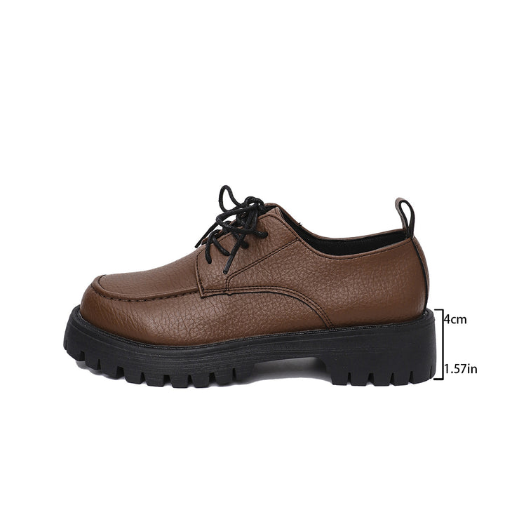 Ladies nan robust Derby lace-up shoes with profiled rubber sole and 4cm wedge heel Mune Fashion