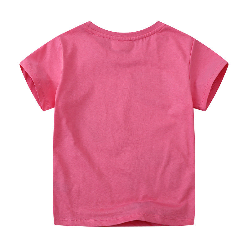 Girls T-shirt with glittering rainbow design Mune Fashion