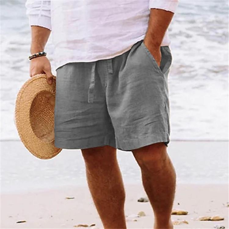 Men's casual travel Bermuda shorts with crinkle texture, adjustable drawstring, and large volume patch pockets Mune Fashion