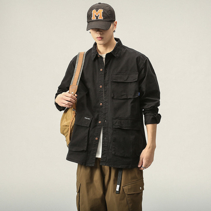 Men's Military-Inspired Field Jacket with Multiple Pockets and Loose Fit Mune Fashion