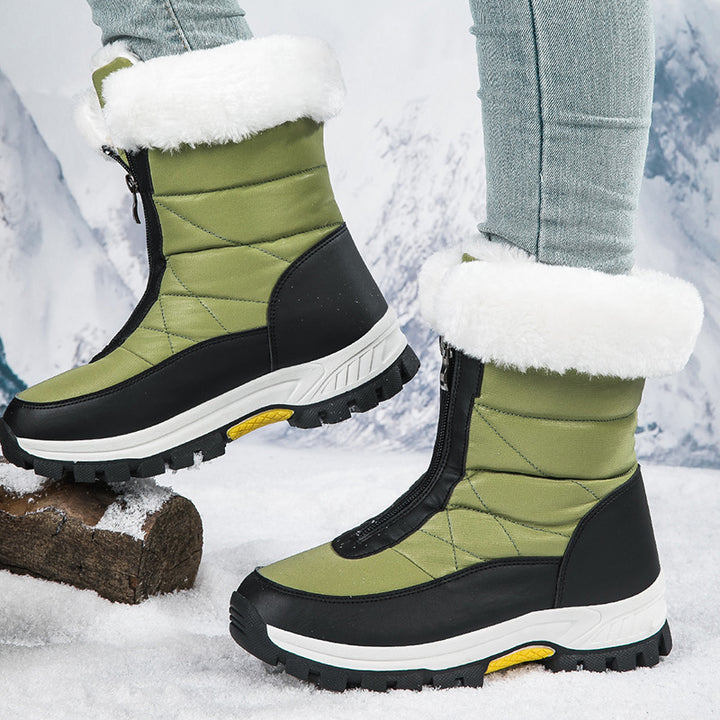 Women's Insulated Thermal Winter Boots with Zipper and Non-Slip Tread Sole Mune Fashion