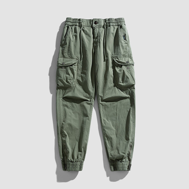 Herren Cargohose im Joggerstil mit elastischem Komfortbund, Multifunktionalen Klapp‑Utility‑Taschen und Knöchelreißverschluss Mune Fashion