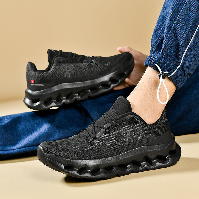 Unisex lightweight performance running shoes with hollow chamber midsole and seamless knit upper Mune Fashion
