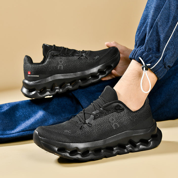 Unisex lightweight performance running shoes with hollow chamber midsole and seamless knit upper Mune Fashion