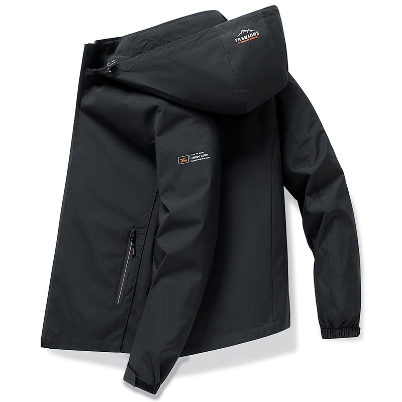 Men's Windproof Transition Jacket with Adjustable Hood Mune Fashion