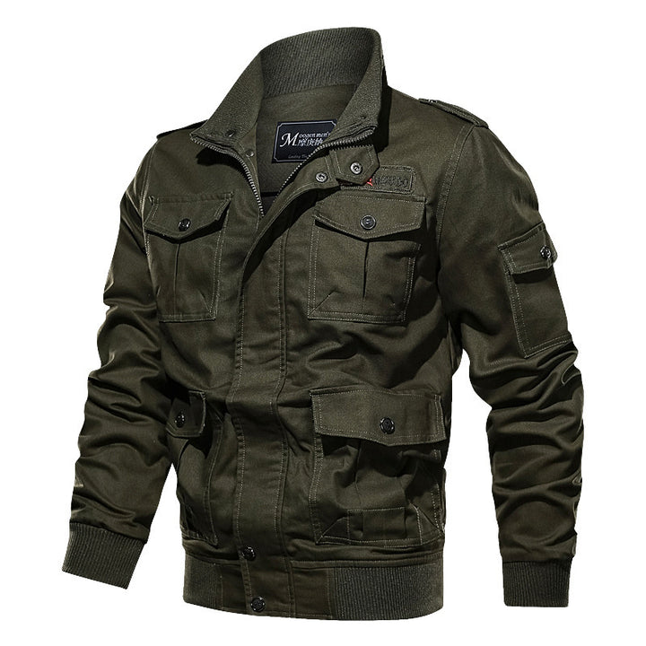 Men's robust cotton canvas field blazer with flap pockets, shoulder epaulettes, and ribbed cuffs Mune Fashion
