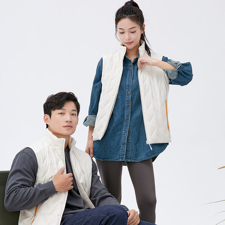 Unisex quilted vest with thermal insulation and high stand-up collar Mune Fashion