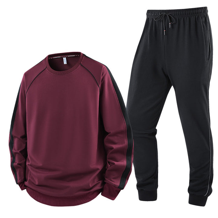 Men's leisure training suit set made of soft jersey with raglan sleeves & elastic drawstring Mune Fashion