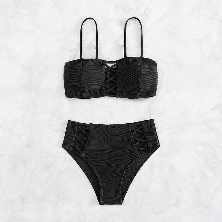 Ladies Bikini Set with textured surface and decorative inserts Mune Fashion