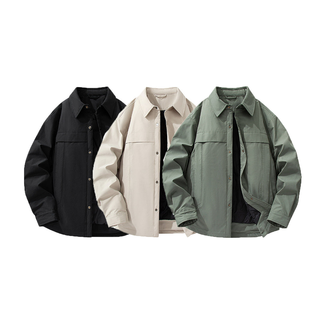 Men's Waterproof Quilted Overshirt Jacket with Thermal Lining Drune