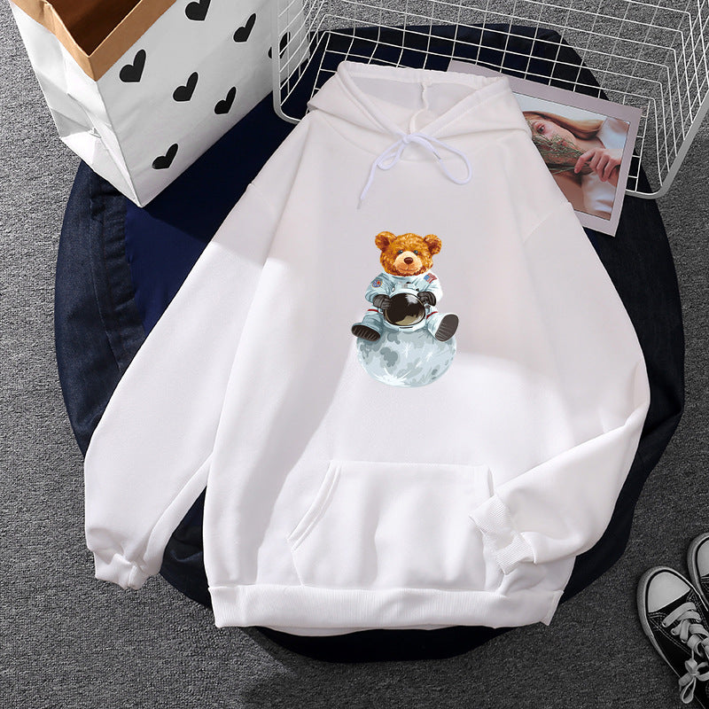 Women’s soft oversized hoodie with kawaii mushroom frog print, kangaroo pocket, and ribbed cuffs Mune Fashion