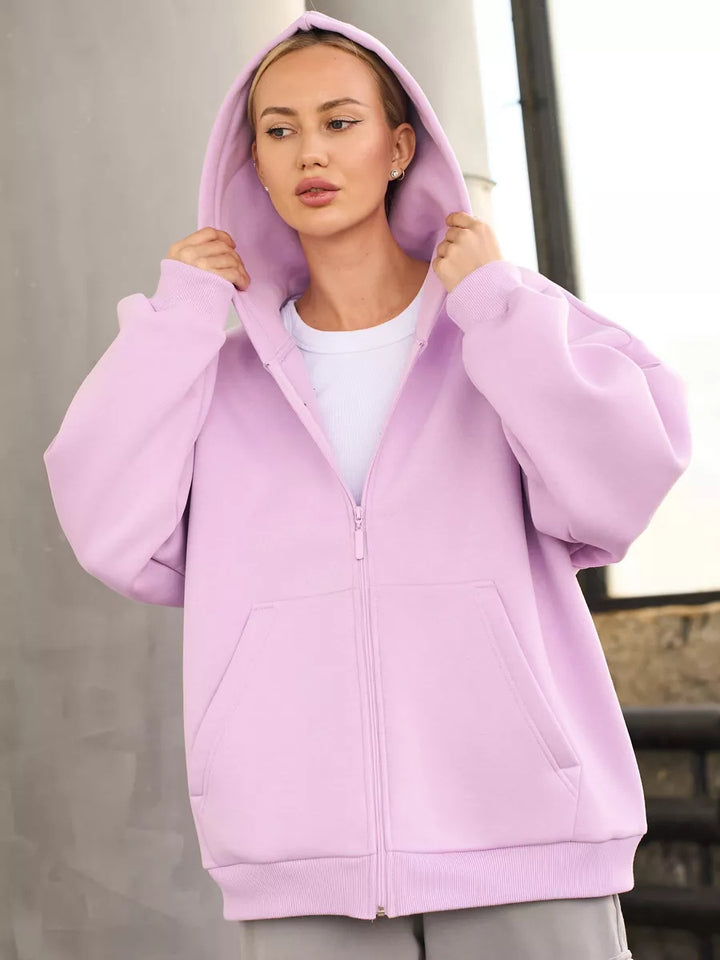 Women Comfortable Fleece Hoodie Jacket Mune Fashion