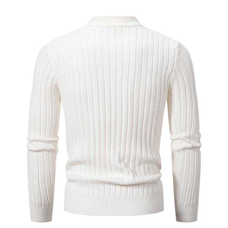 Men's Structured Mockneck Cable Knit Sweater Mune Fashion