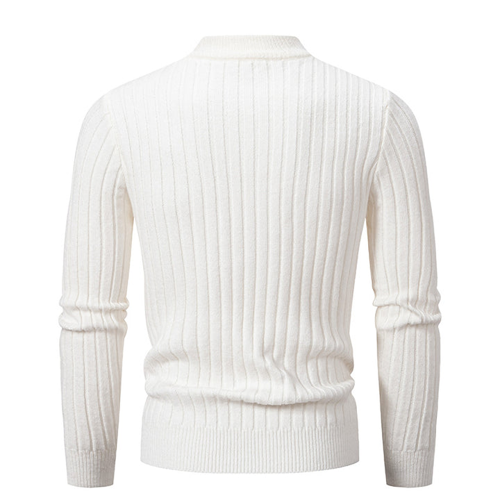 Men's Structured Mockneck Cable Knit Sweater Mune Fashion