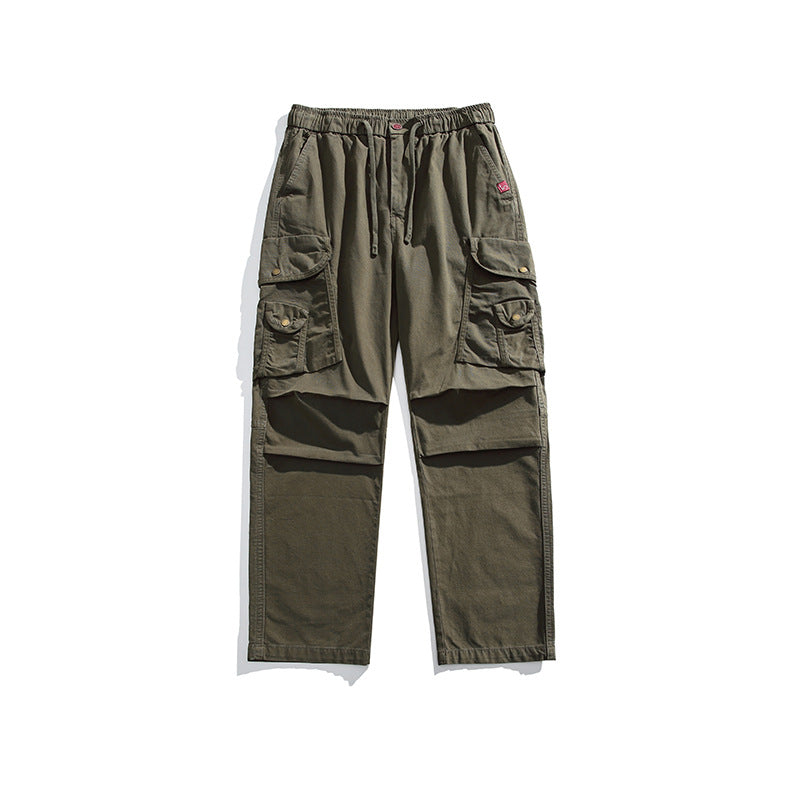 Men's utility cargo pants with elastic waistband, multiple pockets and relaxed fit Drune