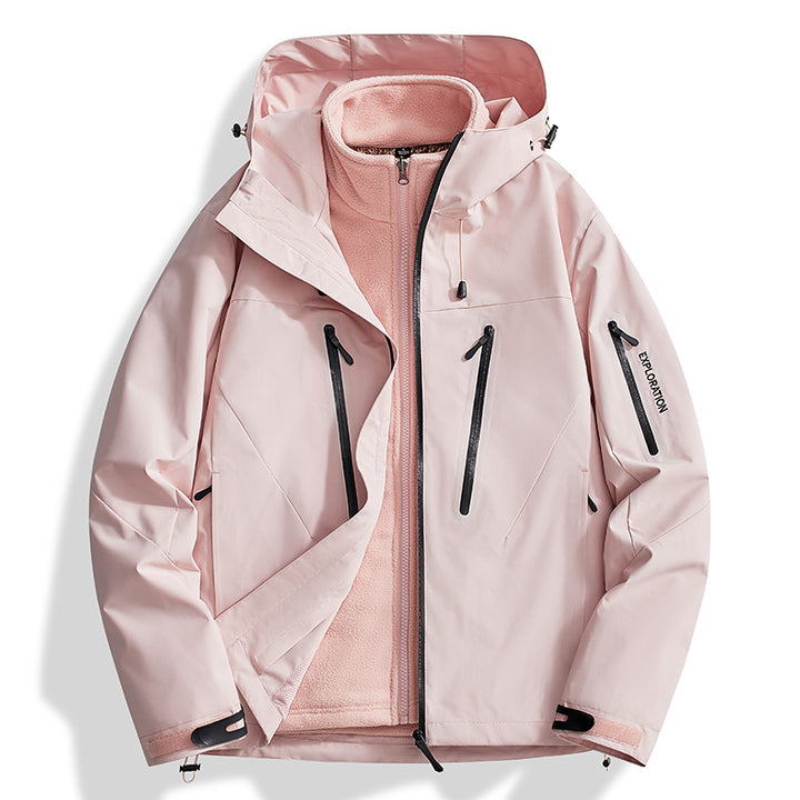 Men's two-in-one softshell outdoor jacket with detachable fleece inner jacket and waterproof zippers Mune Fashion