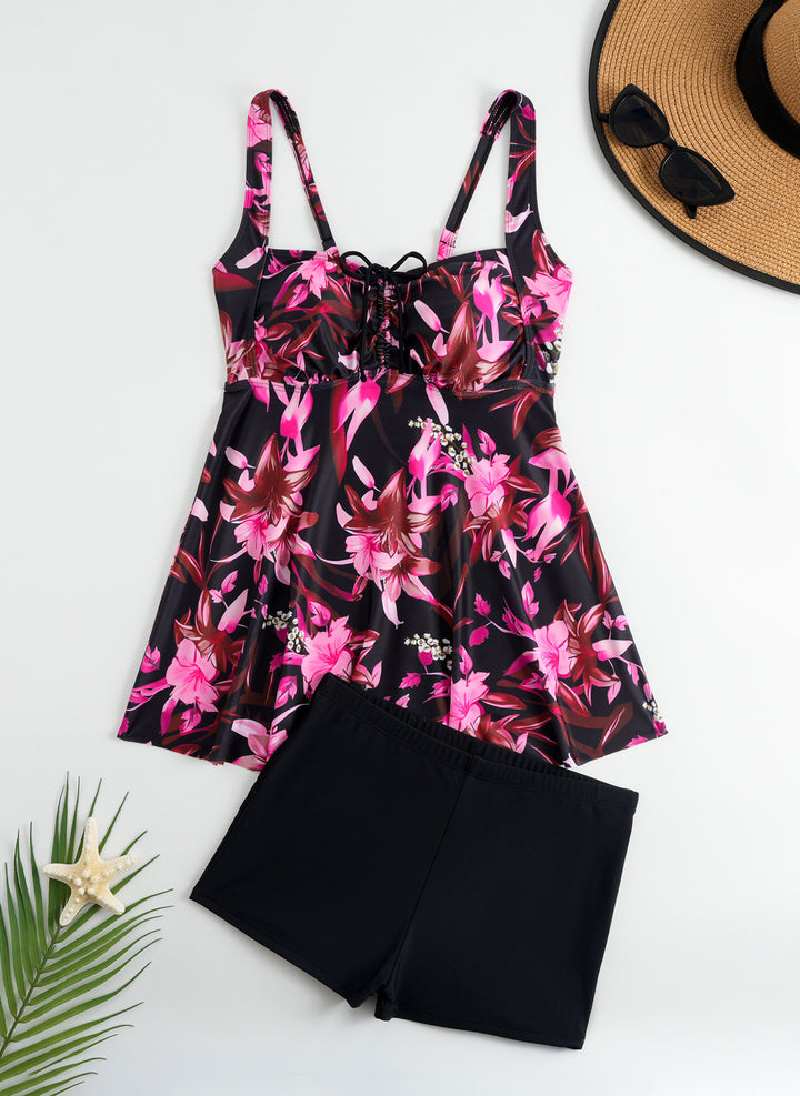 Women's tankini with floral top and comfortable shorts Mune Fashion