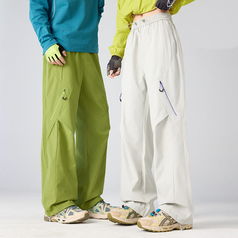 Men's Loose Technical Cargo Pants with Utility Pockets and Elastic Waistband Mune Fashion