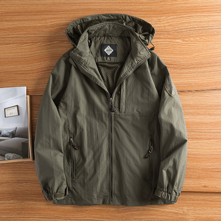 Men's sporty transitional jacket with detachable hood Mune Fashion